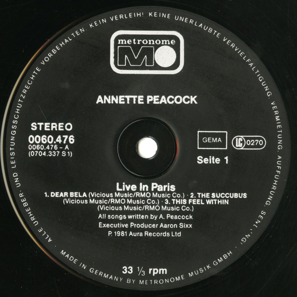 Annette Peacock『Live In Paris』03